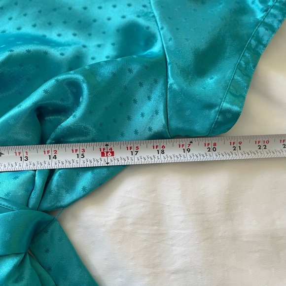 Cato Blu/Green Puff Sleeve Blouse with Tie Front - Picture 6 of 7